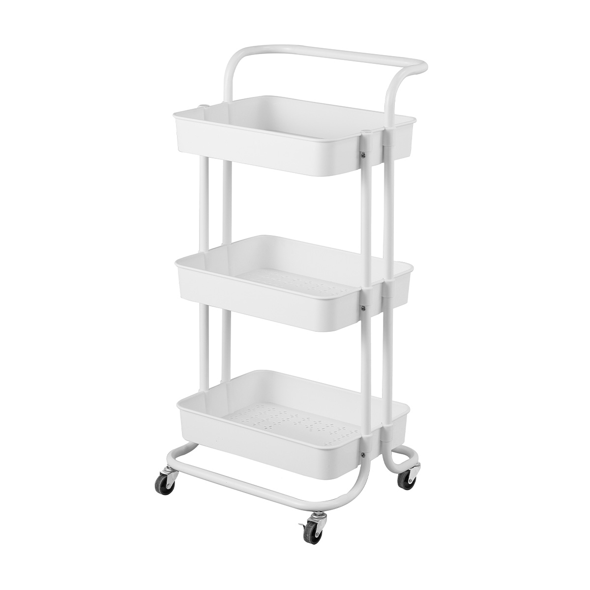 Carrito auxiliar blanco con 3 niveles