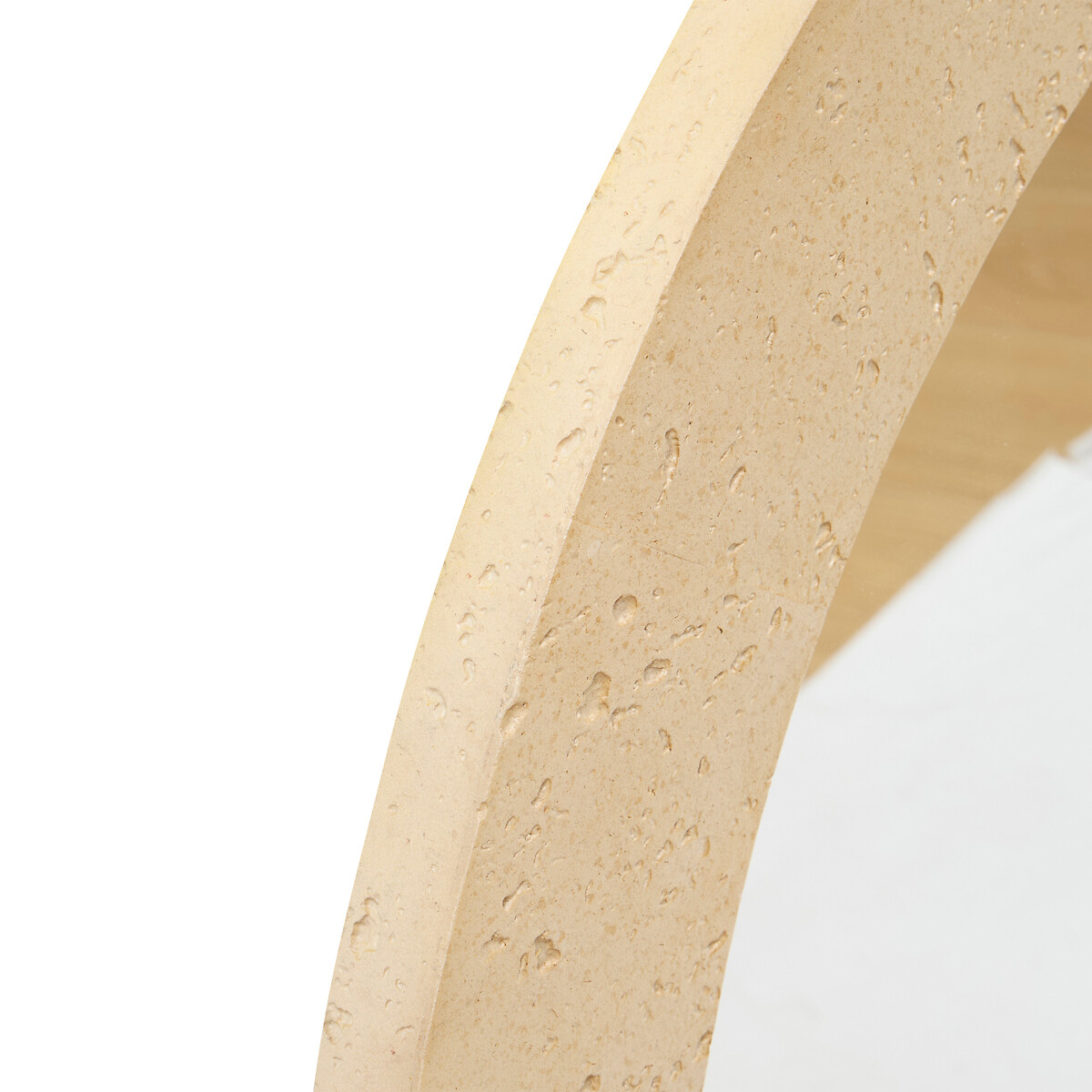 Espejo de pared redondo ANAYA beige 78cm