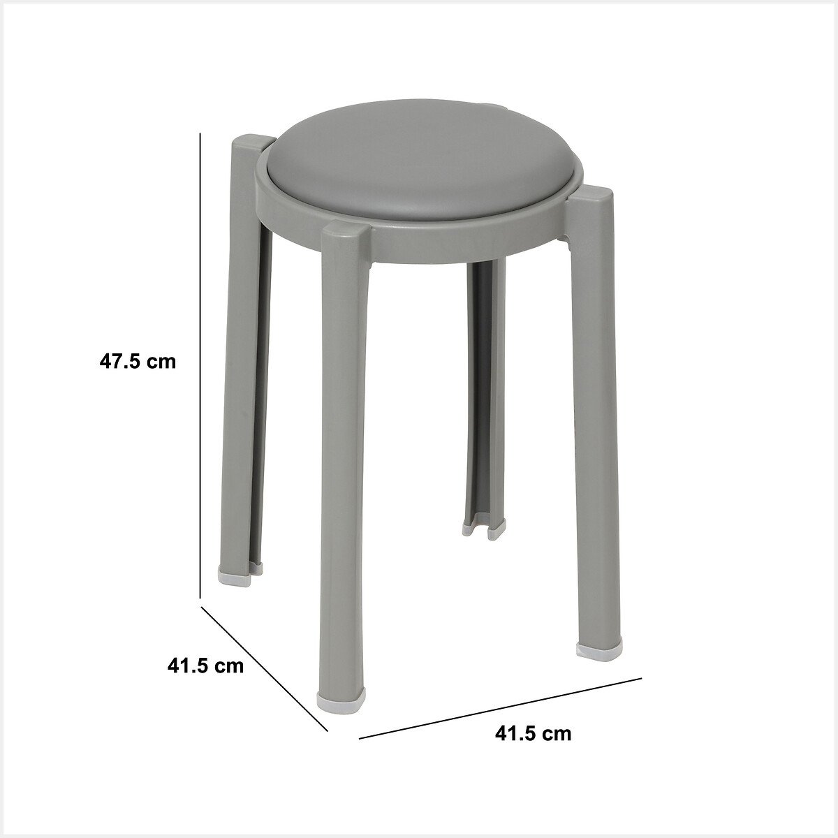 Taburete apilable PLASTA gris
