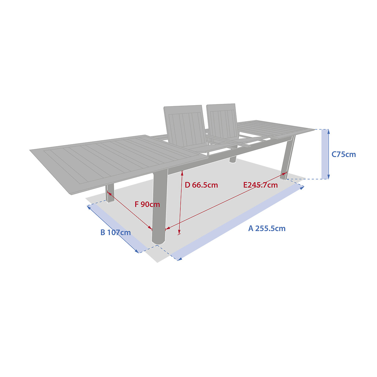 Mesa extensible MICEIRA en aluminio