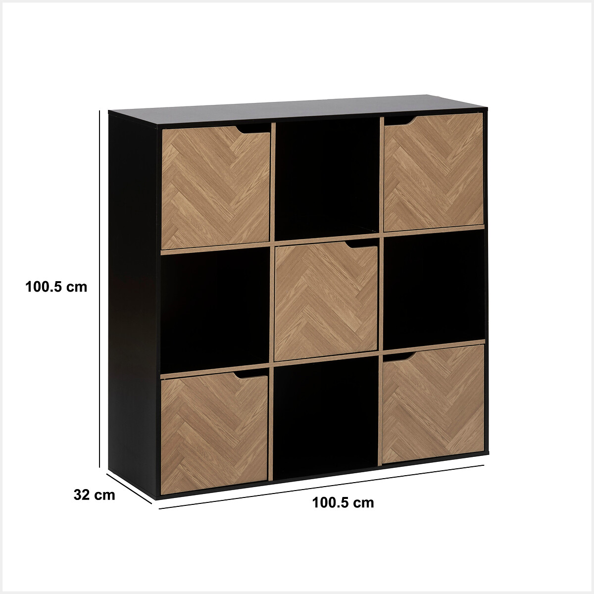 Estante mix CHEVRONS negro con 9 m&oacute;dulos