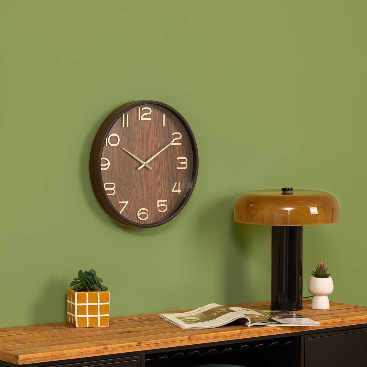 Reloj de pared de mdf y vidrio IVANA 38cm