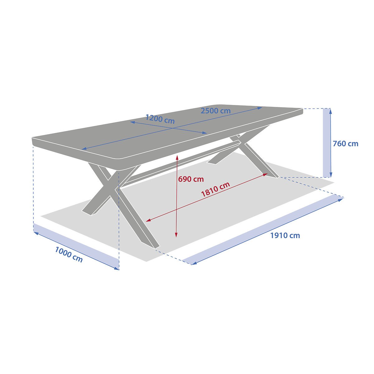 Mesa fija XENIA de madera de eucalipto