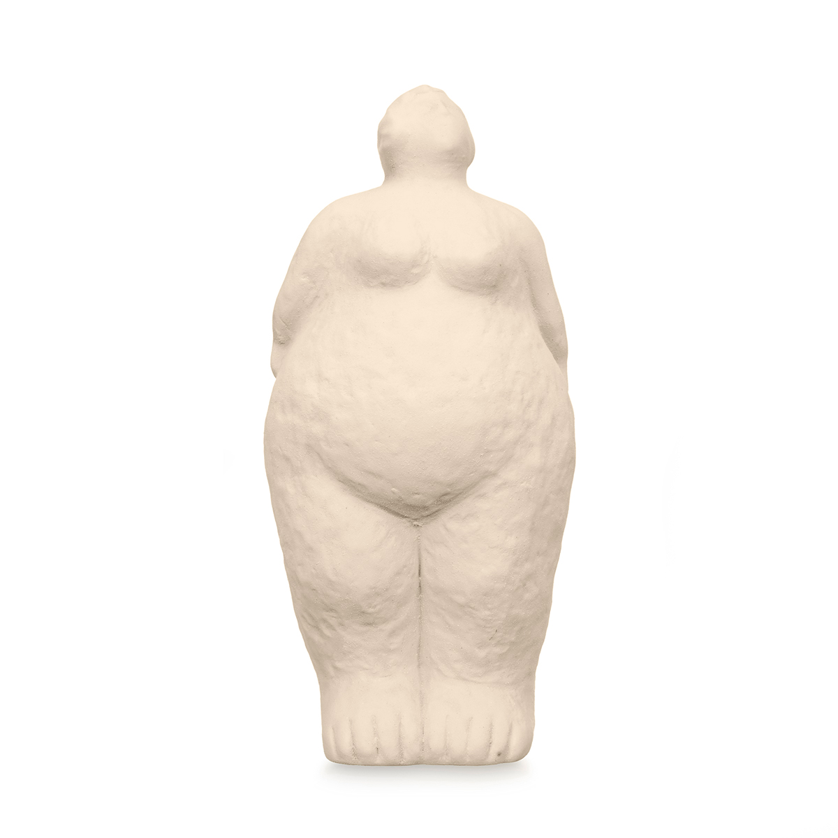 Estatua beige forma de mujer de cerámica