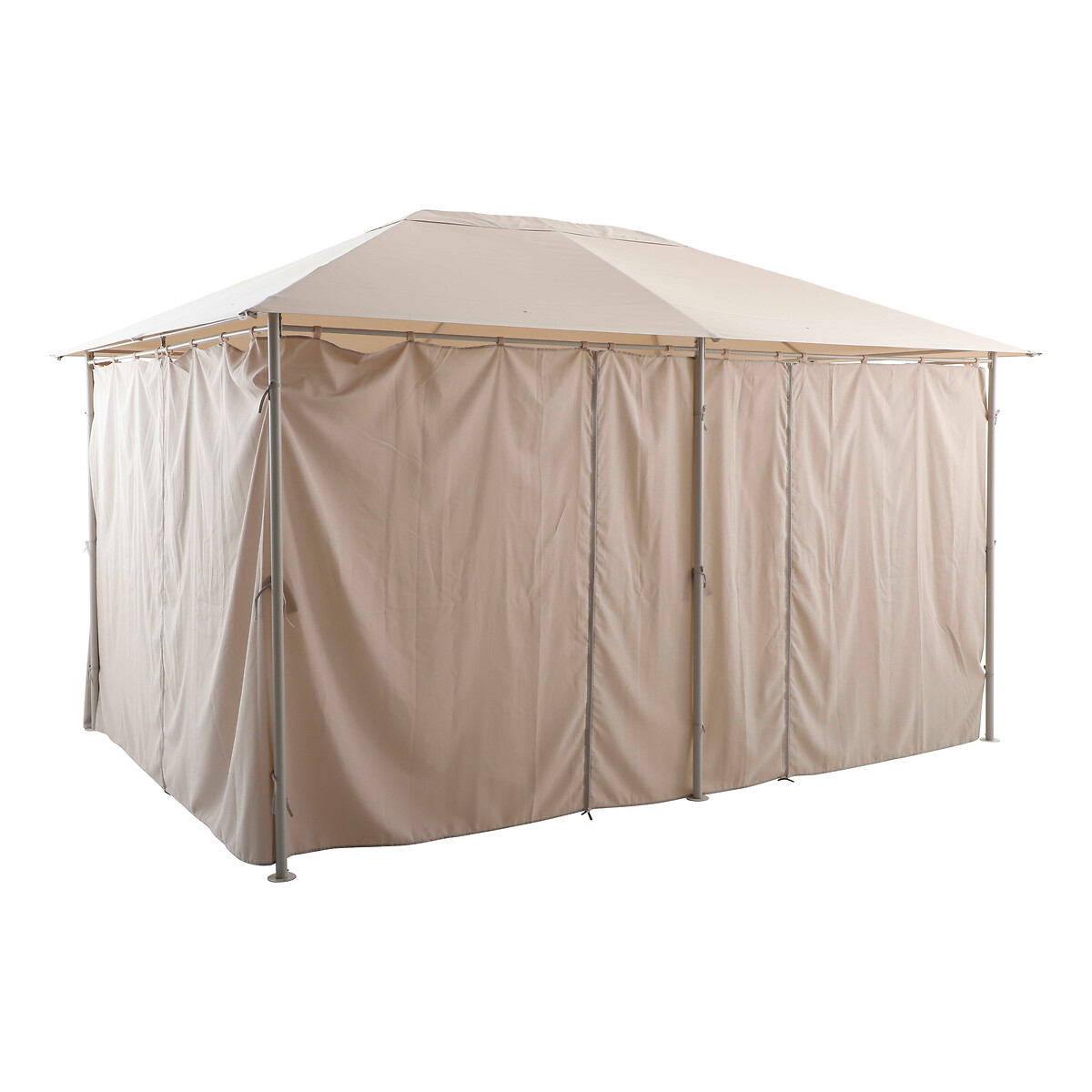 P&eacute;rgola SANTORINI argile/lin con cortinas 3x4m