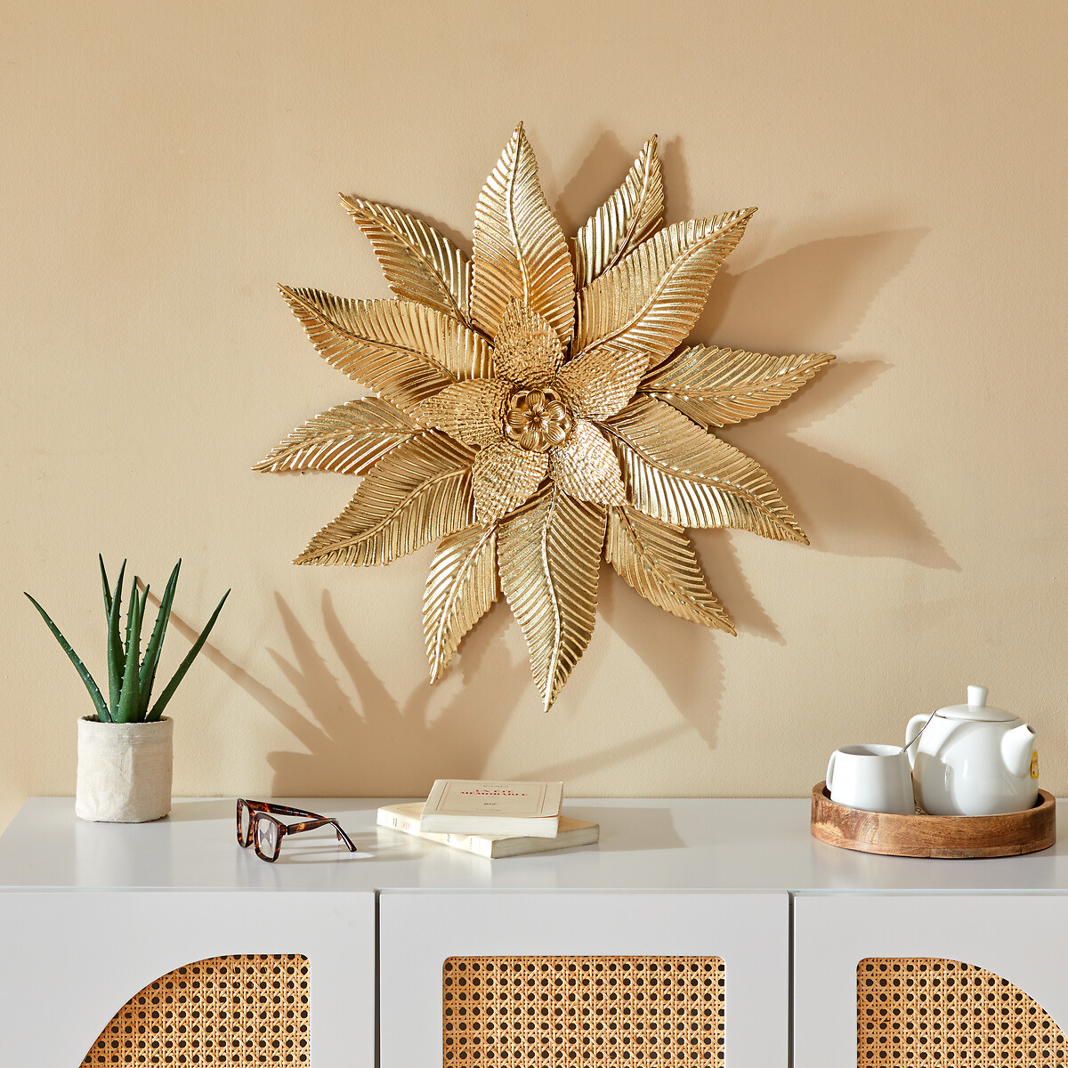 Decoraci&oacute;n de pared AMANDINE en metal 67x67cm