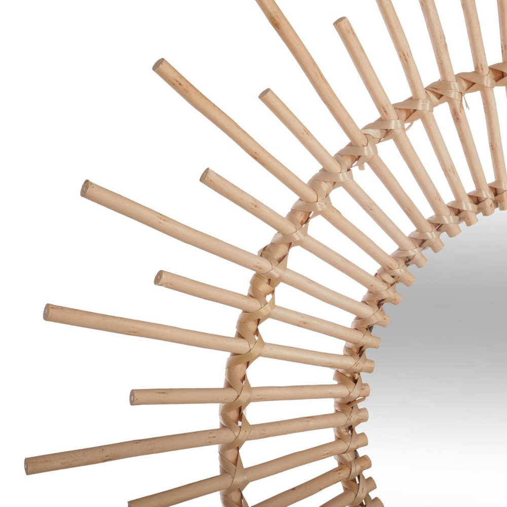 Espelho De Parede Bege Rattan 76cm