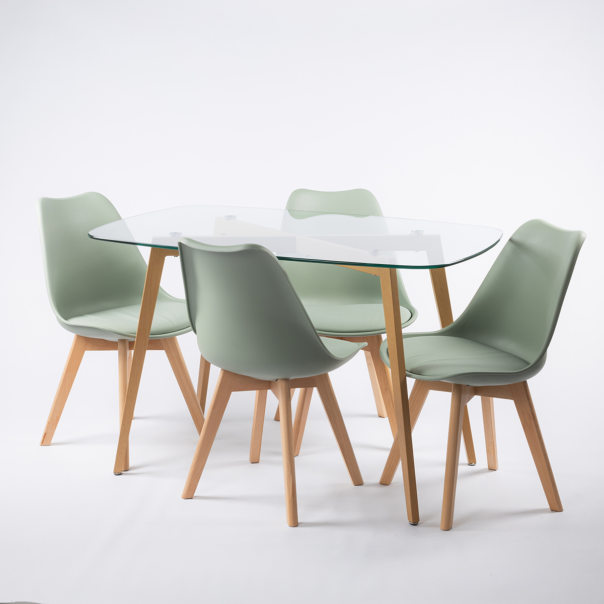 Mesa De Cocina Gally Con Tapa De Vidrio