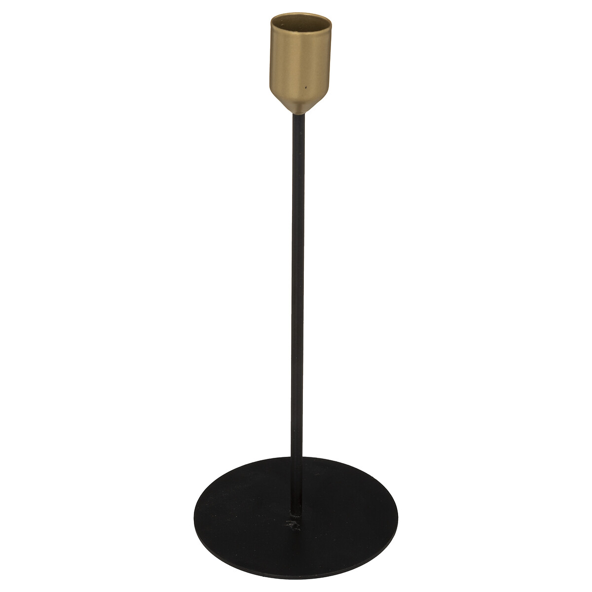 Portavelas De Metal Negro Y Dorado Max