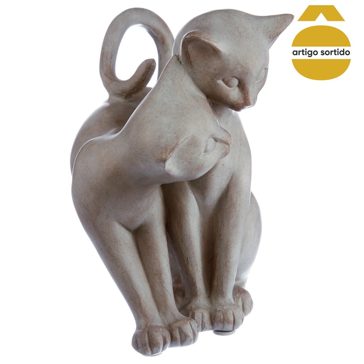 Estatua Gatos De Resina 17x13.5Cm