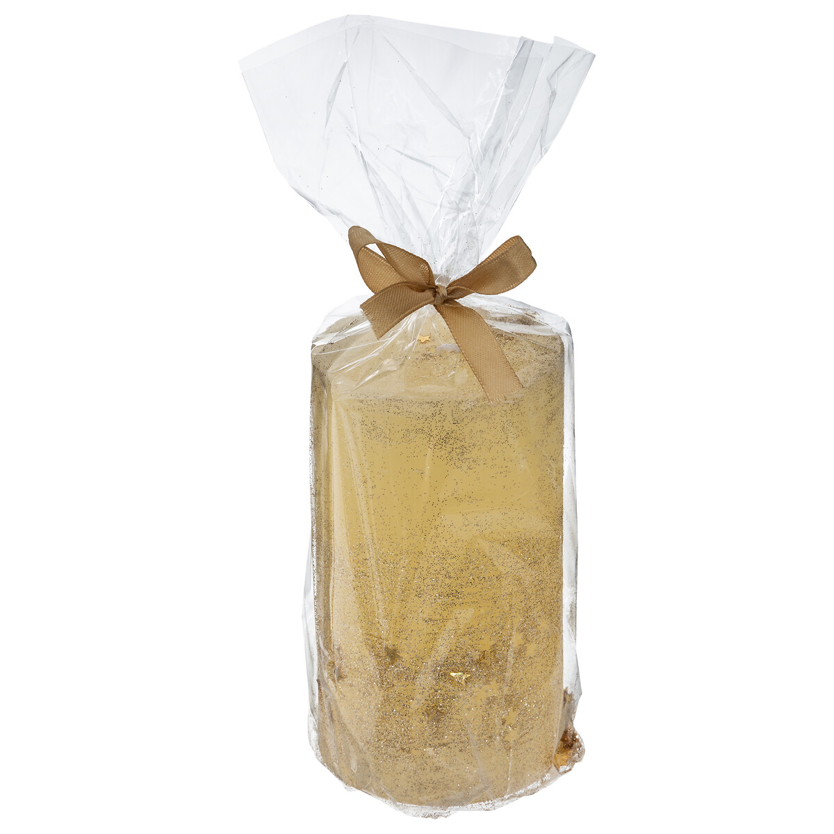 Vela Navide&ntilde;a Cil&iacute;ndrica Dorada