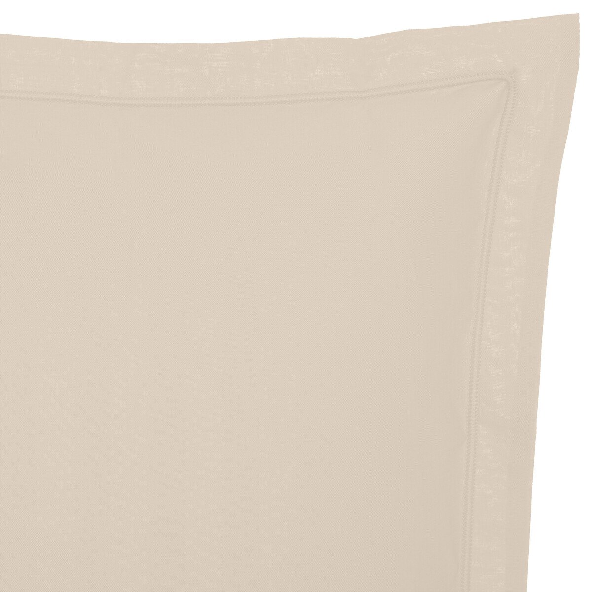 Funda de almohada beige de algod&oacute;n percal 63x63cm