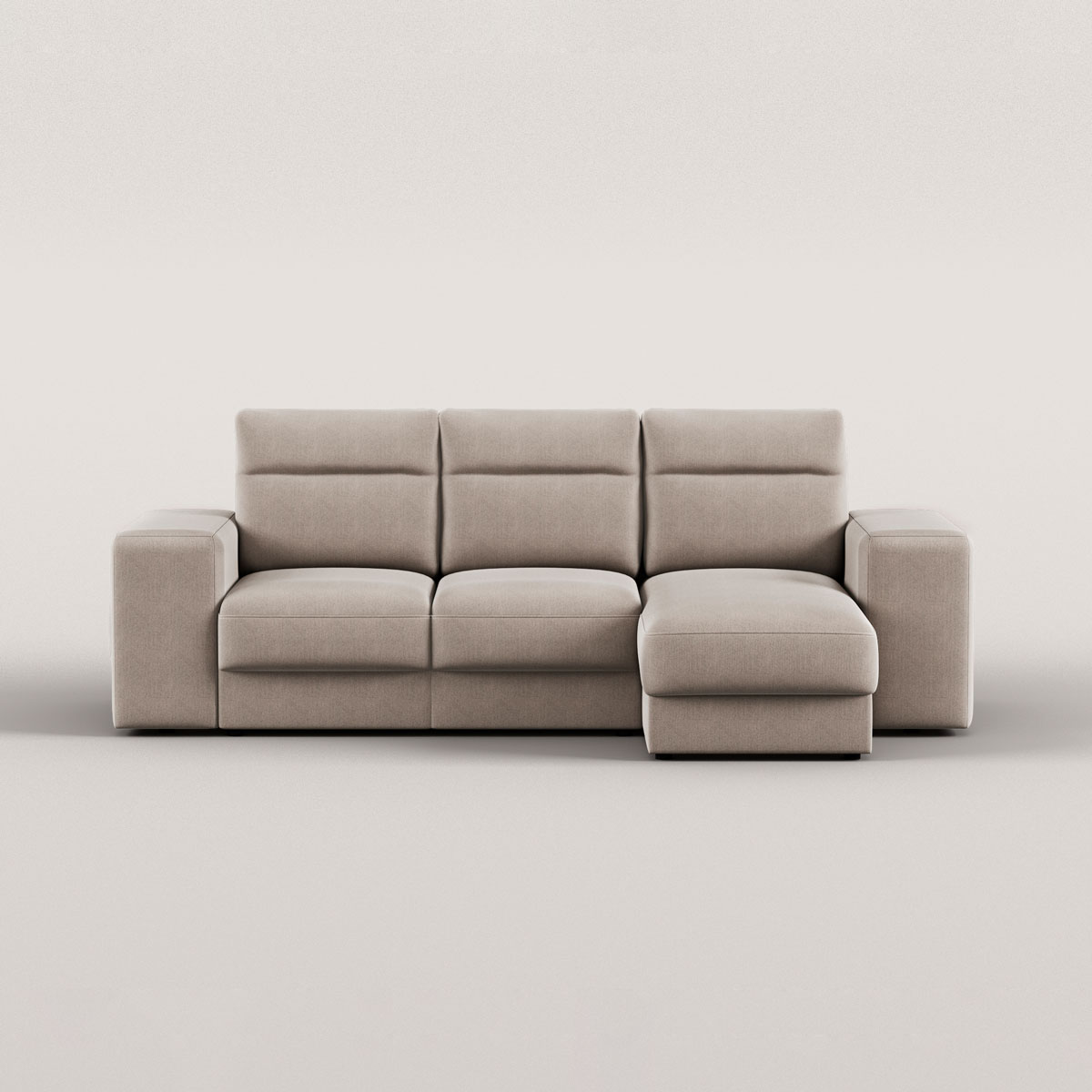 Sof&aacute; cama TRENTO taupe con chaise longue