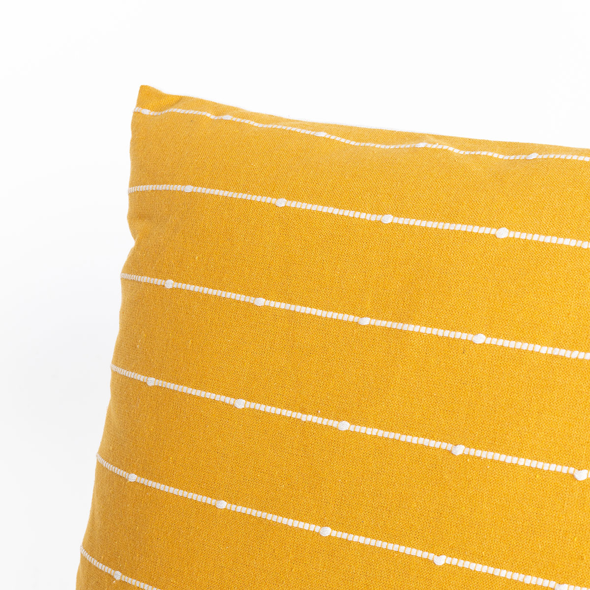 Coj&iacute;n LINECHIC amarillo de algod&oacute;n 45x45cm