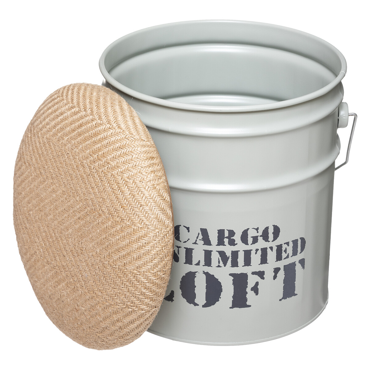 Conjunto de 2 puf ALFRED de metal y mdf 27/32cm