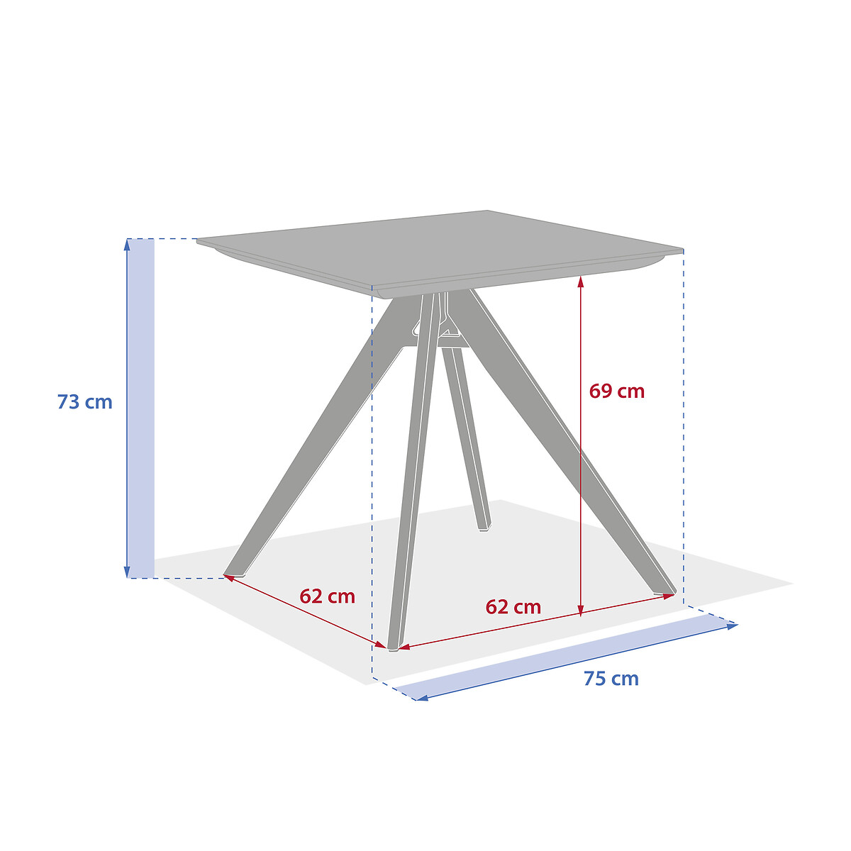 Mesa bistro exterior TERZANO de aluminio y piedra