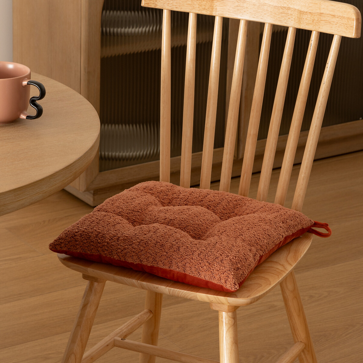 Coj&iacute;n para silla AUTOMNE bouclette terracota 38x38