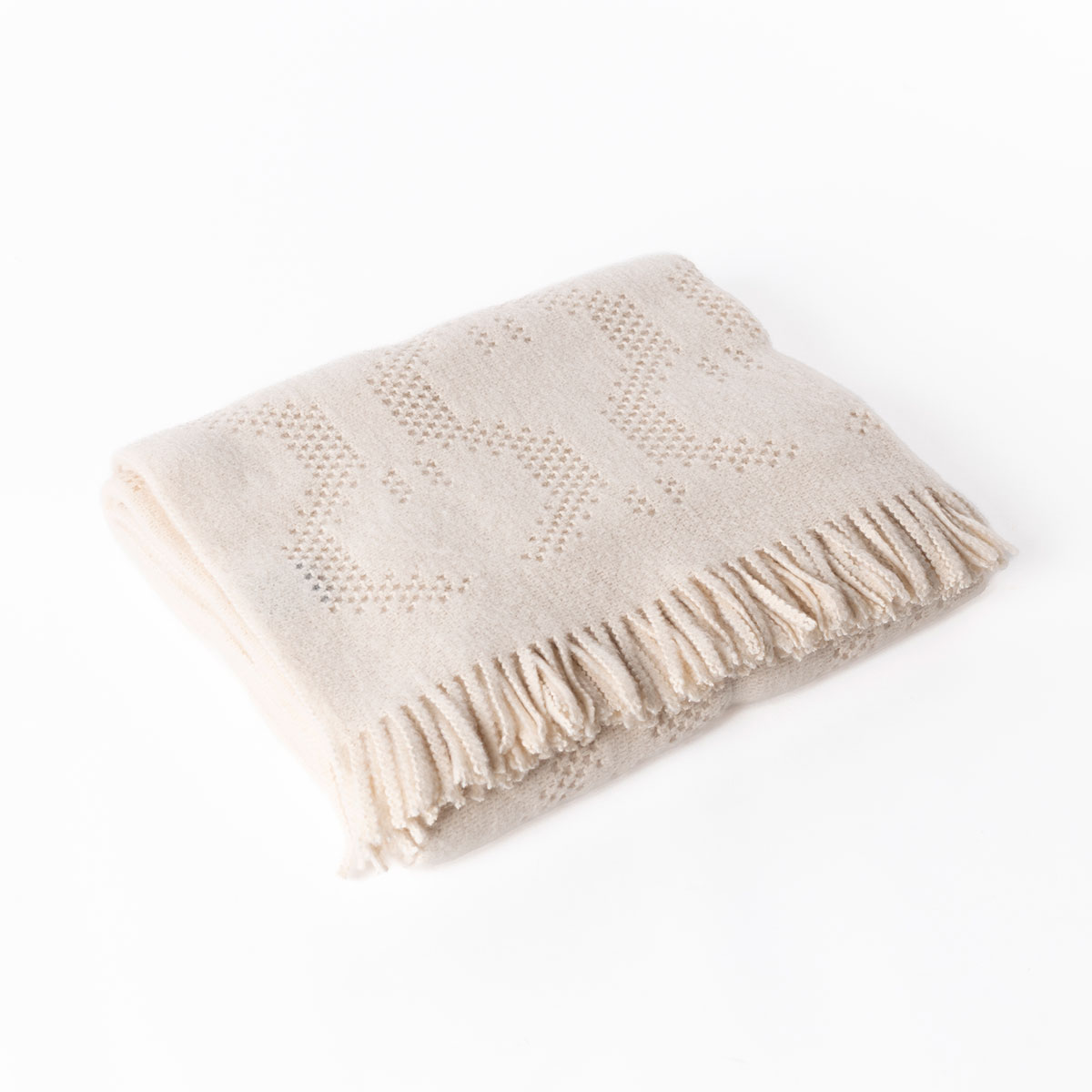 Manta con flecos LYRA beige 130x170cm