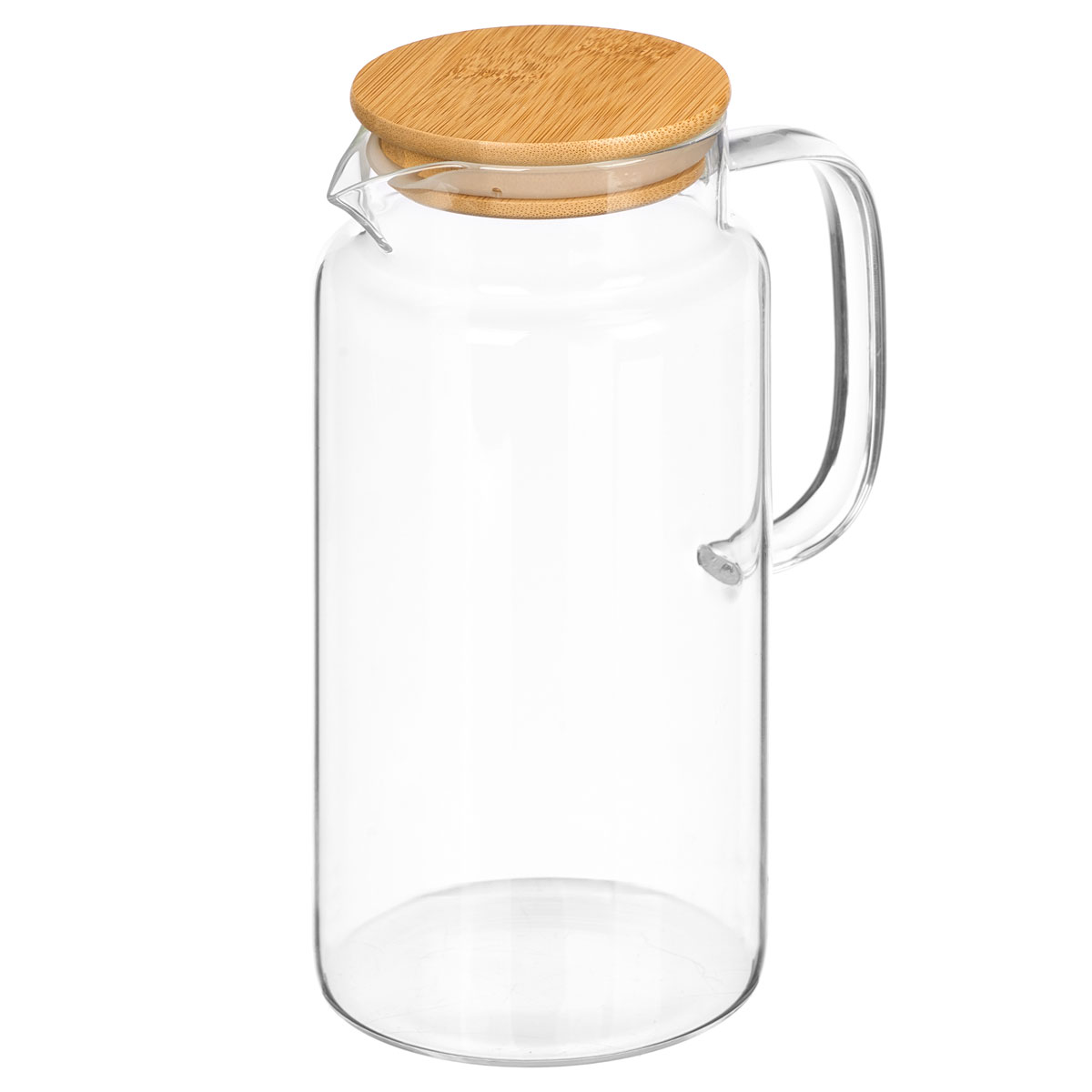 Jarra redonda con tapa bamb&uacute; 1.2L
