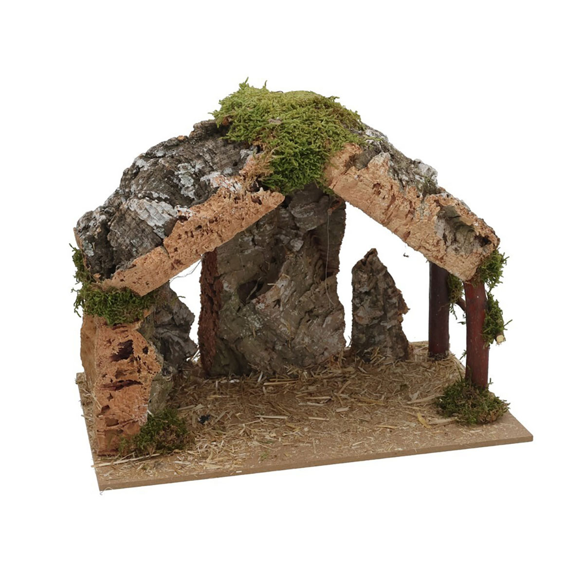 Caba&ntilde;a para pesebre en corcho 