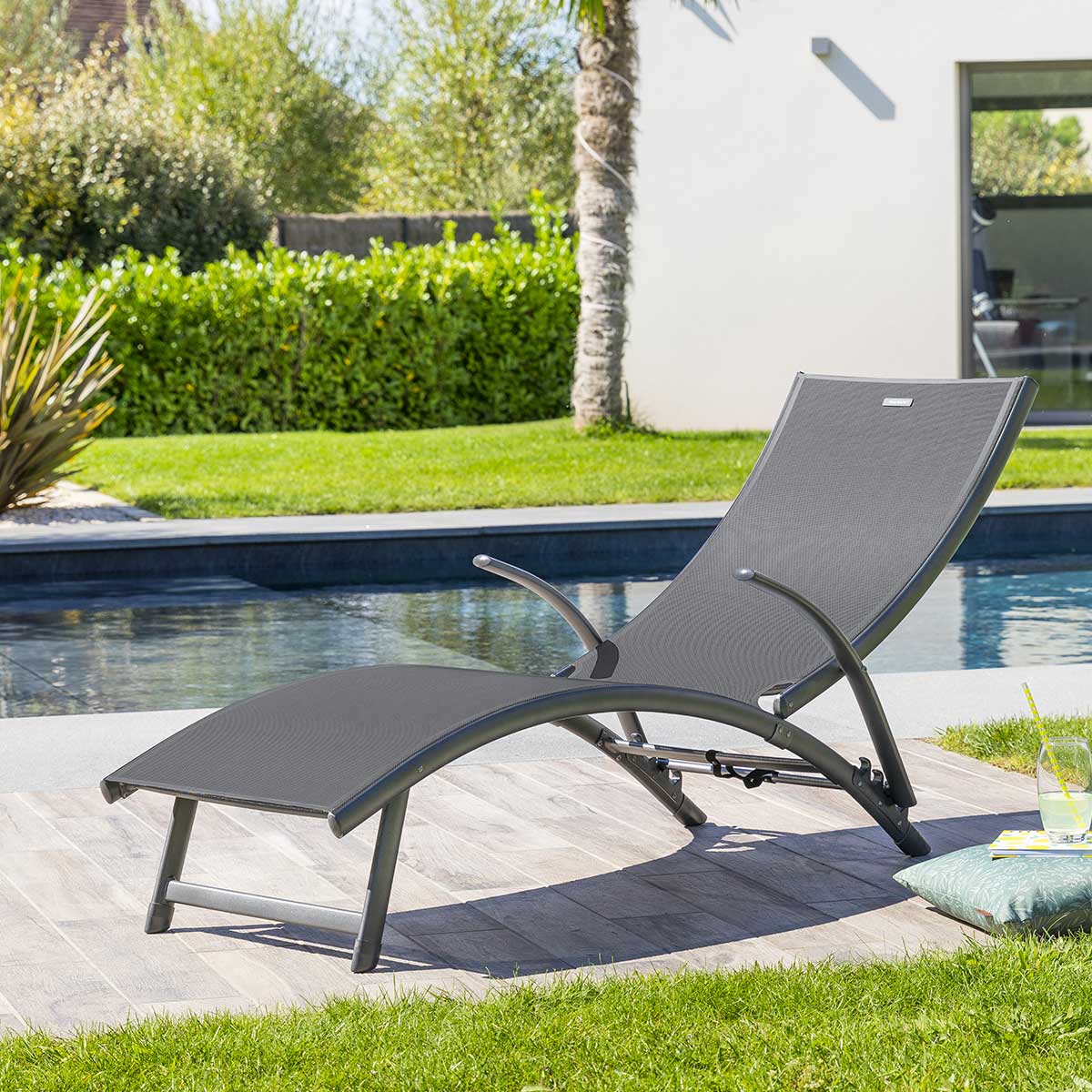 Tumbona SAMBA gris antracite y graphite
