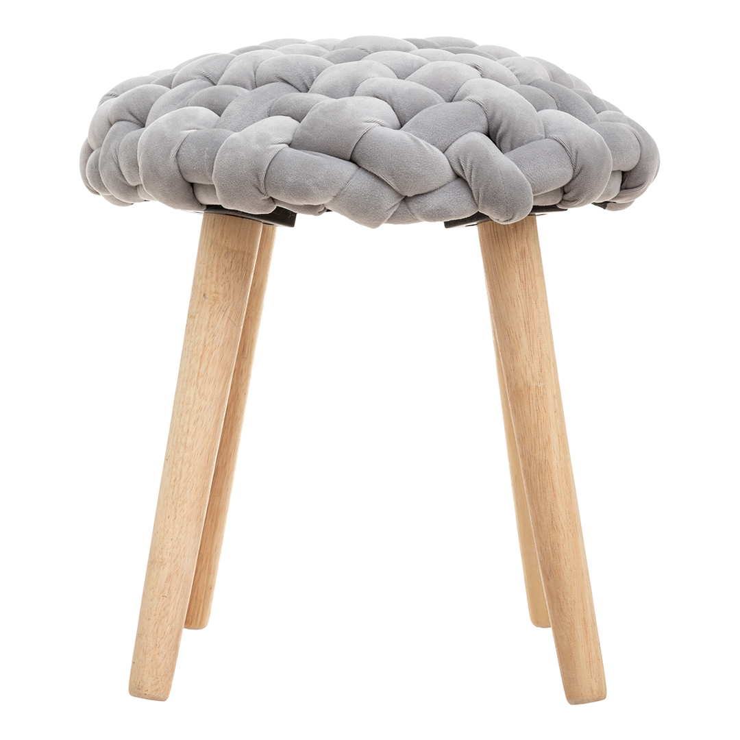 Taburete De Tricot Gris 39x43Cm