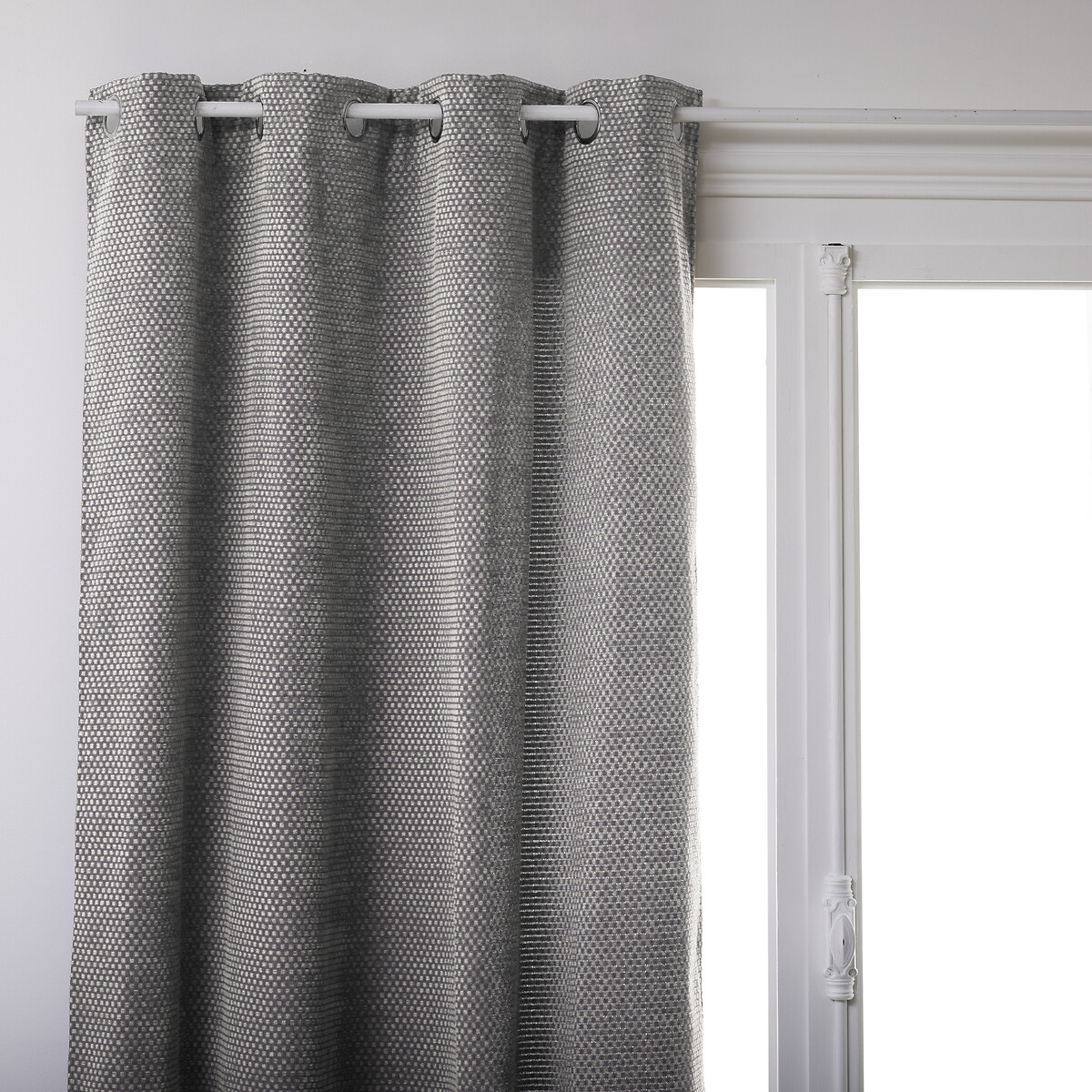 Cortina Chen Veludo Branca E Cinza 140x260cm