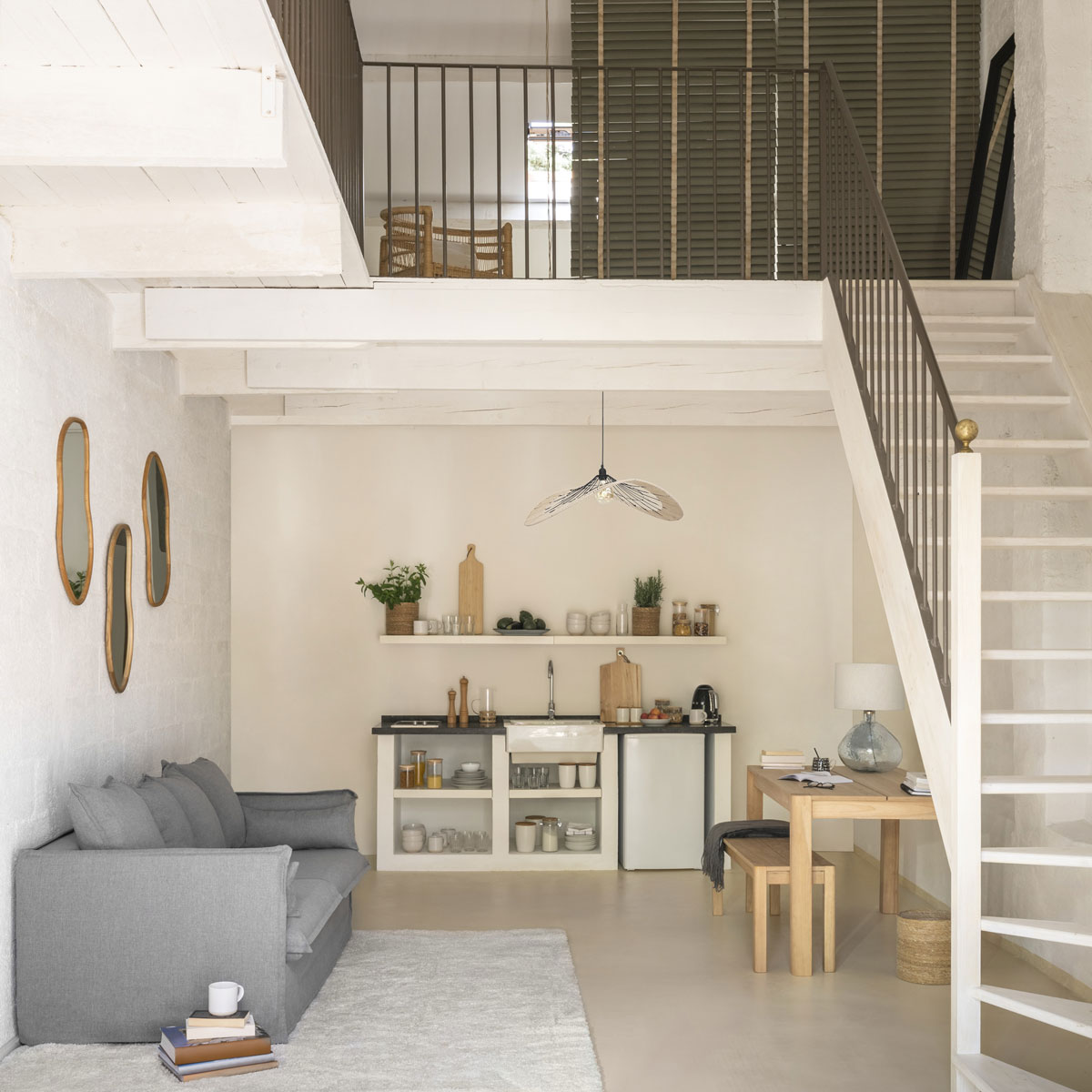 Espejo de pared ORGA beige de mdf 75cm