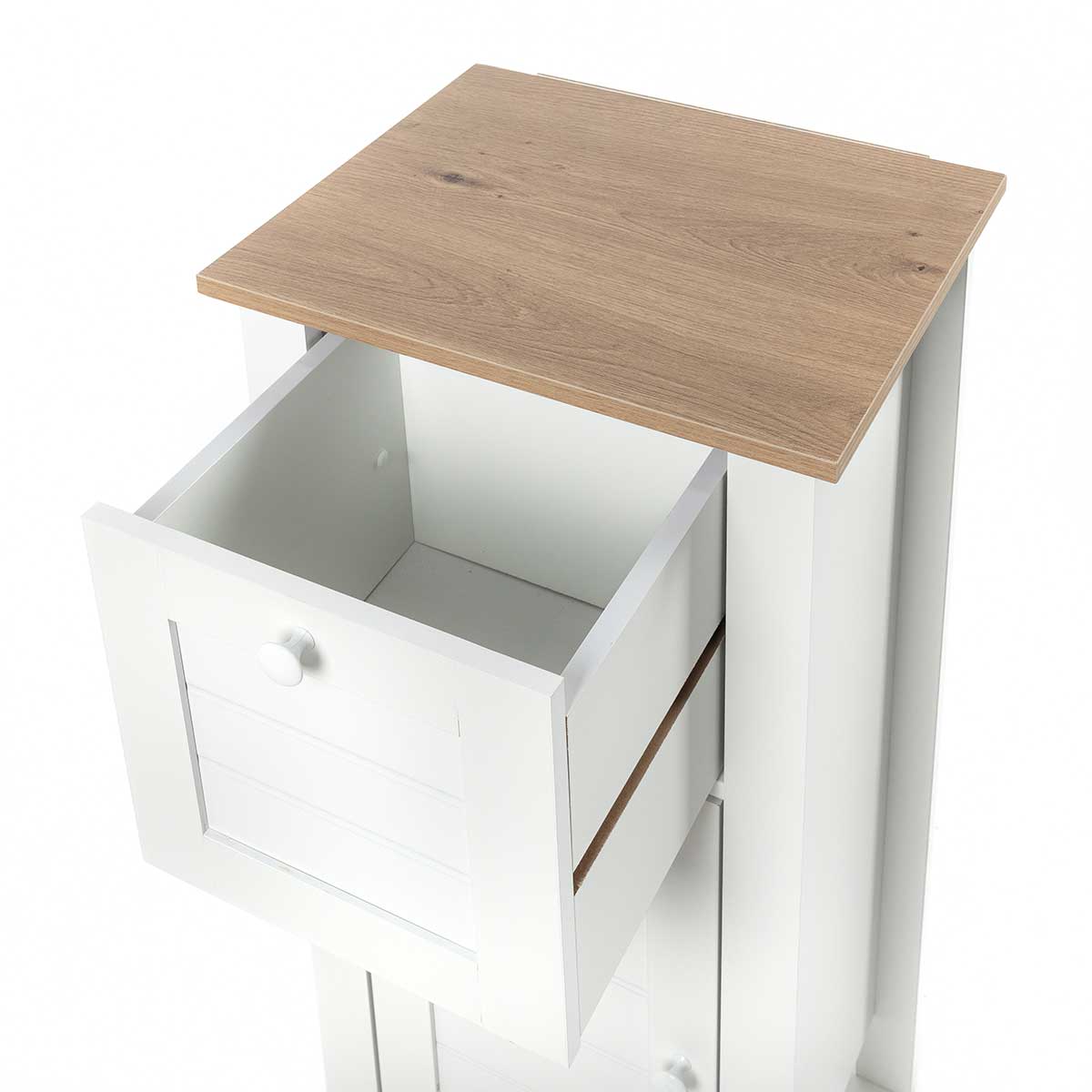 Armario bajo wc DENVER blanco y márron 83cm