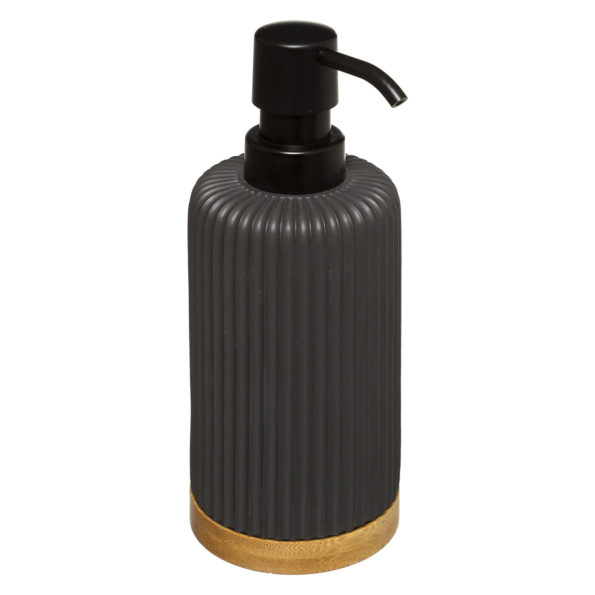 Frasco Doseador Natureo Preto Com Base Em Bambu