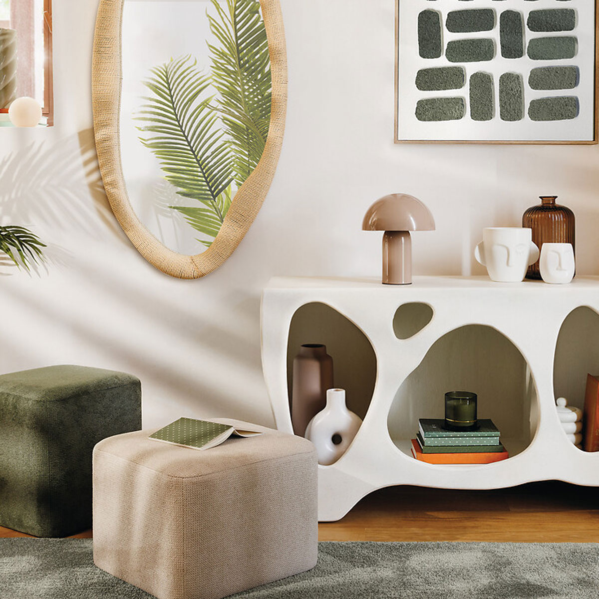 L&aacute;mpara de mesa LITO beige de metal