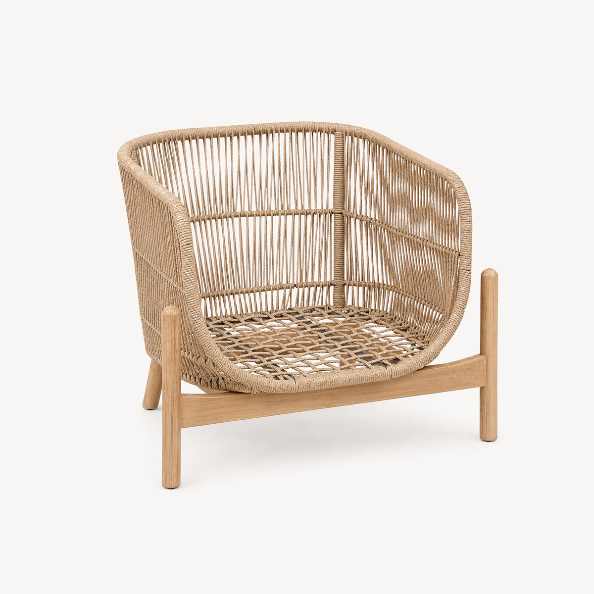 Sill&oacute;n DEONA gris pardo de madera de acacia