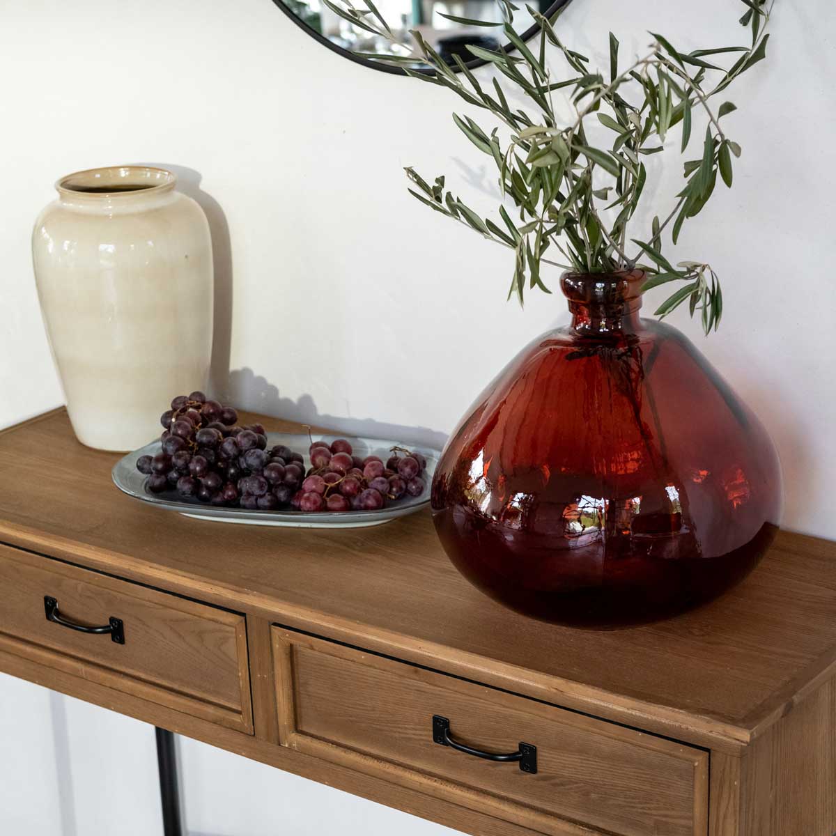 Jarrón ULY ámbar de vidrio reciclado 33cm