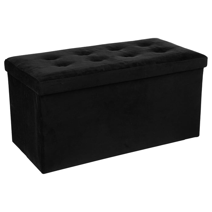 Pufe Duplo Lysandre Preto Com Arruma&ccedil;&atilde;o