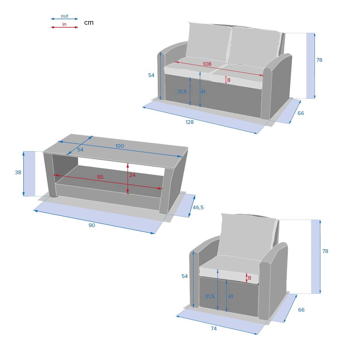 Conjunto POLYNESIA NATURAE de ratán sintético