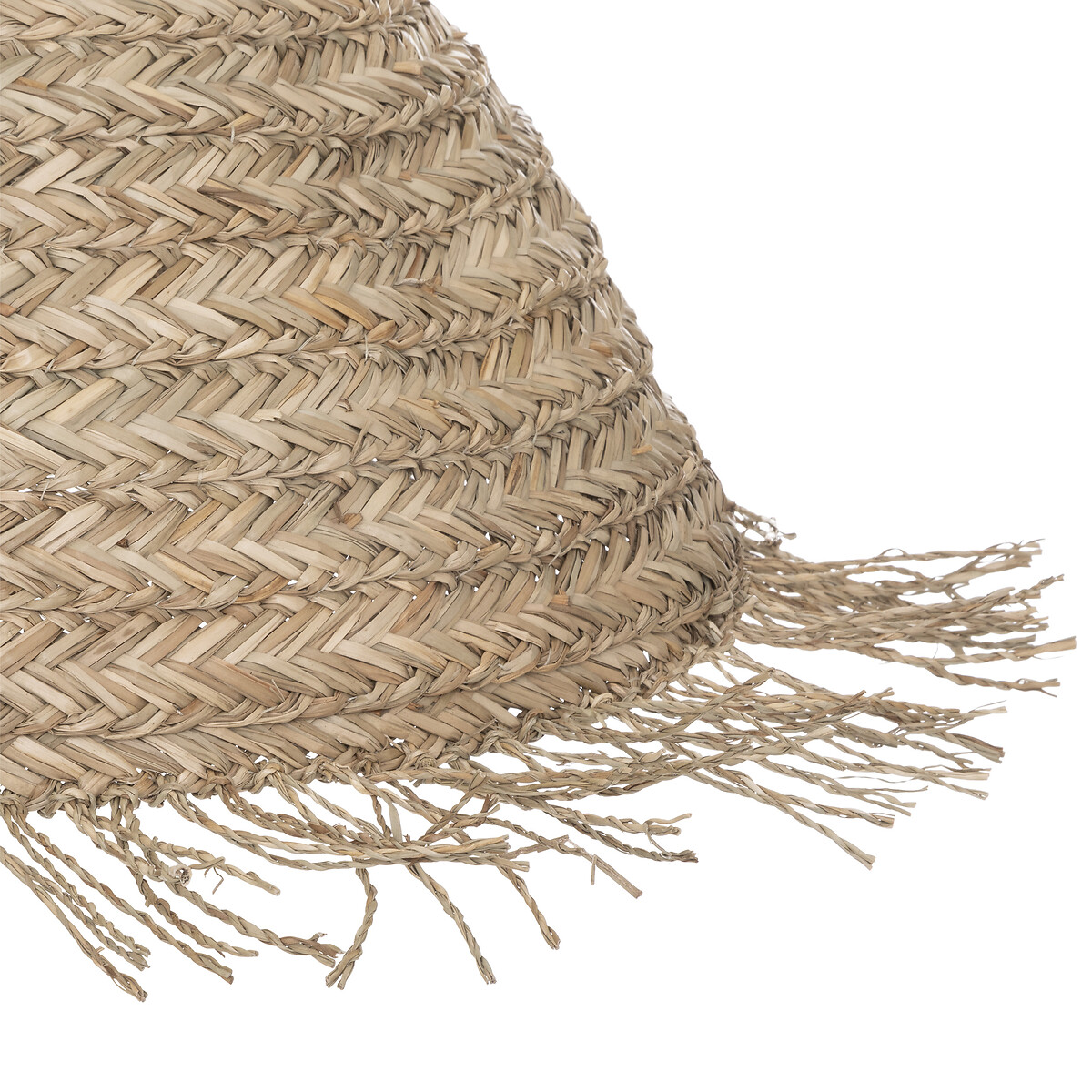 Candeeiro De Teto Bege Em R&aacute;fia E Metal Sea View