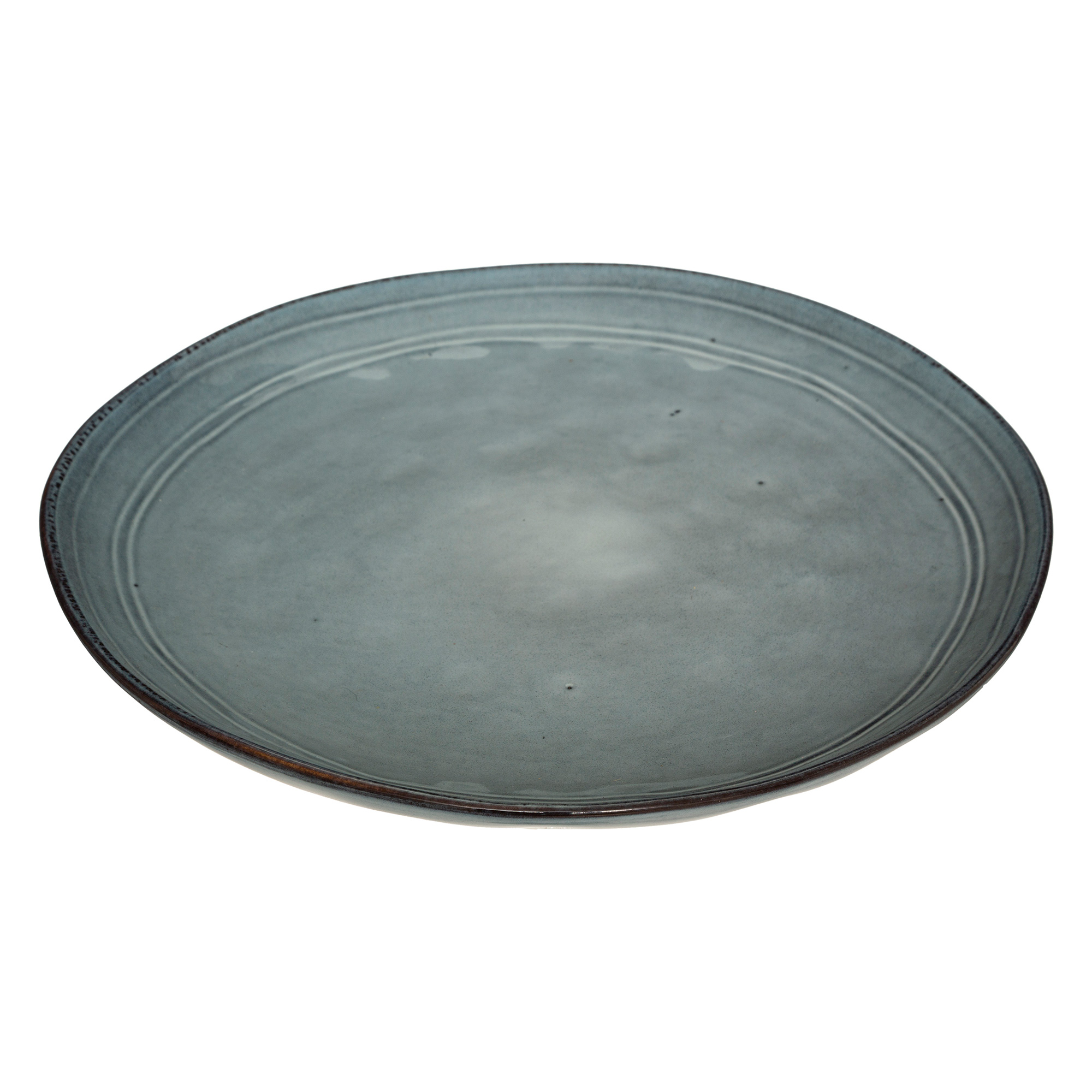 Plato Llano Flower Azul