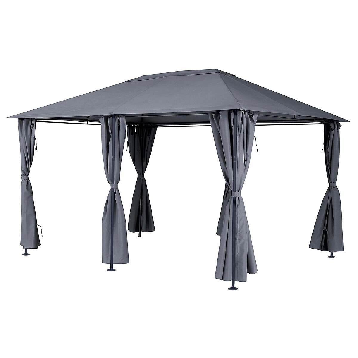 P&eacute;rgula Santorini Cinza Ard&oacute;sia Com Cortinas 3x4M