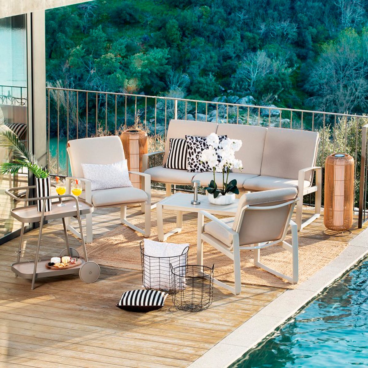 Juego de jard&iacute;n BOREANE lino y argile 5 plazas