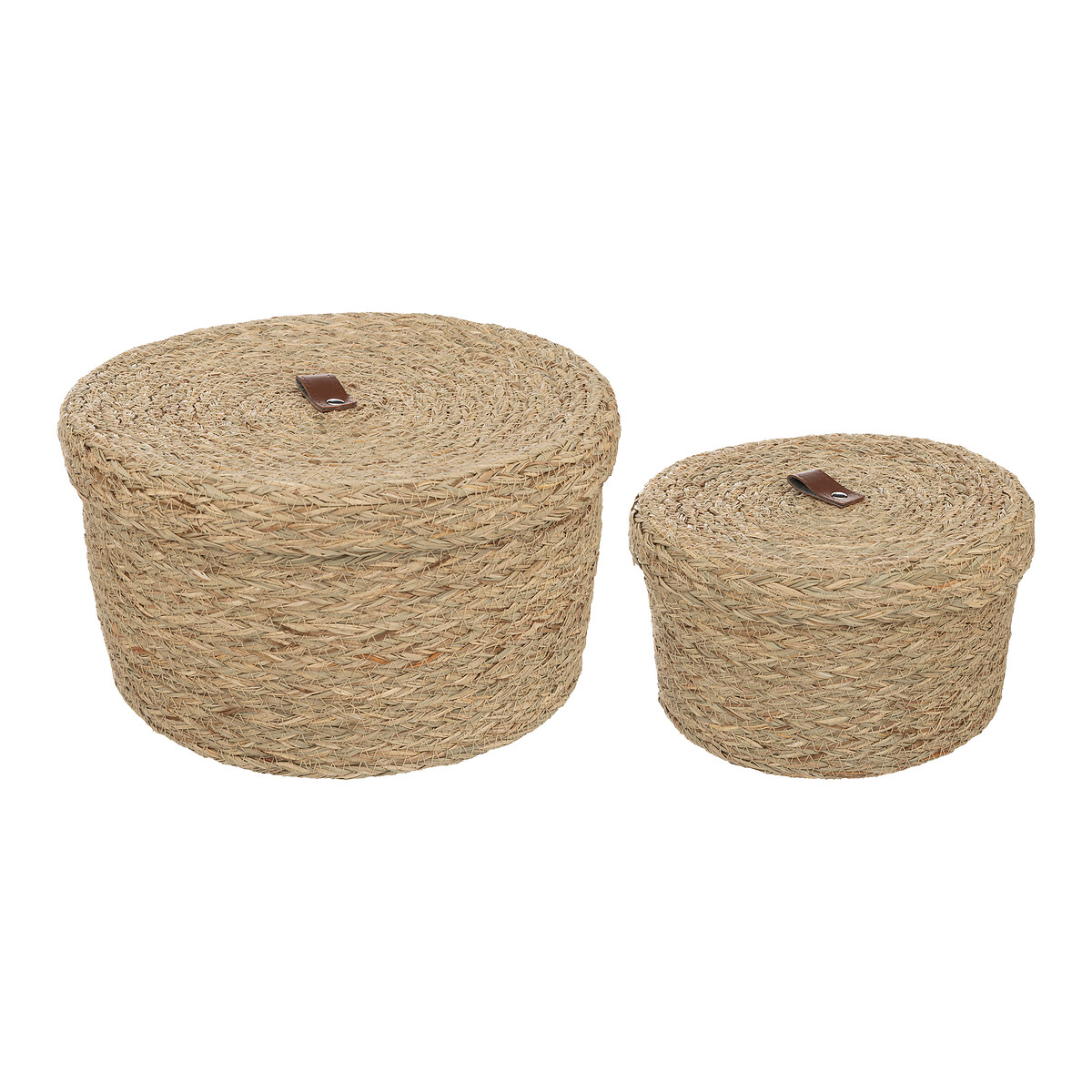 Caja ARIANNA beige de rafia 23cm