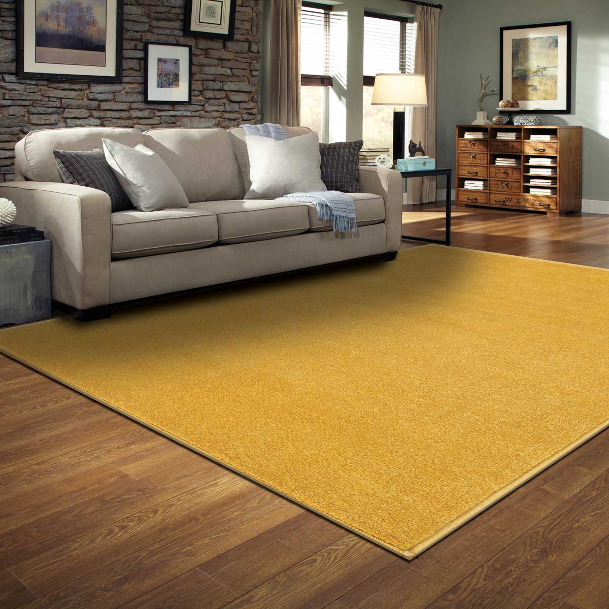 Alfombra Ambiente Amarillo 133x190Cm