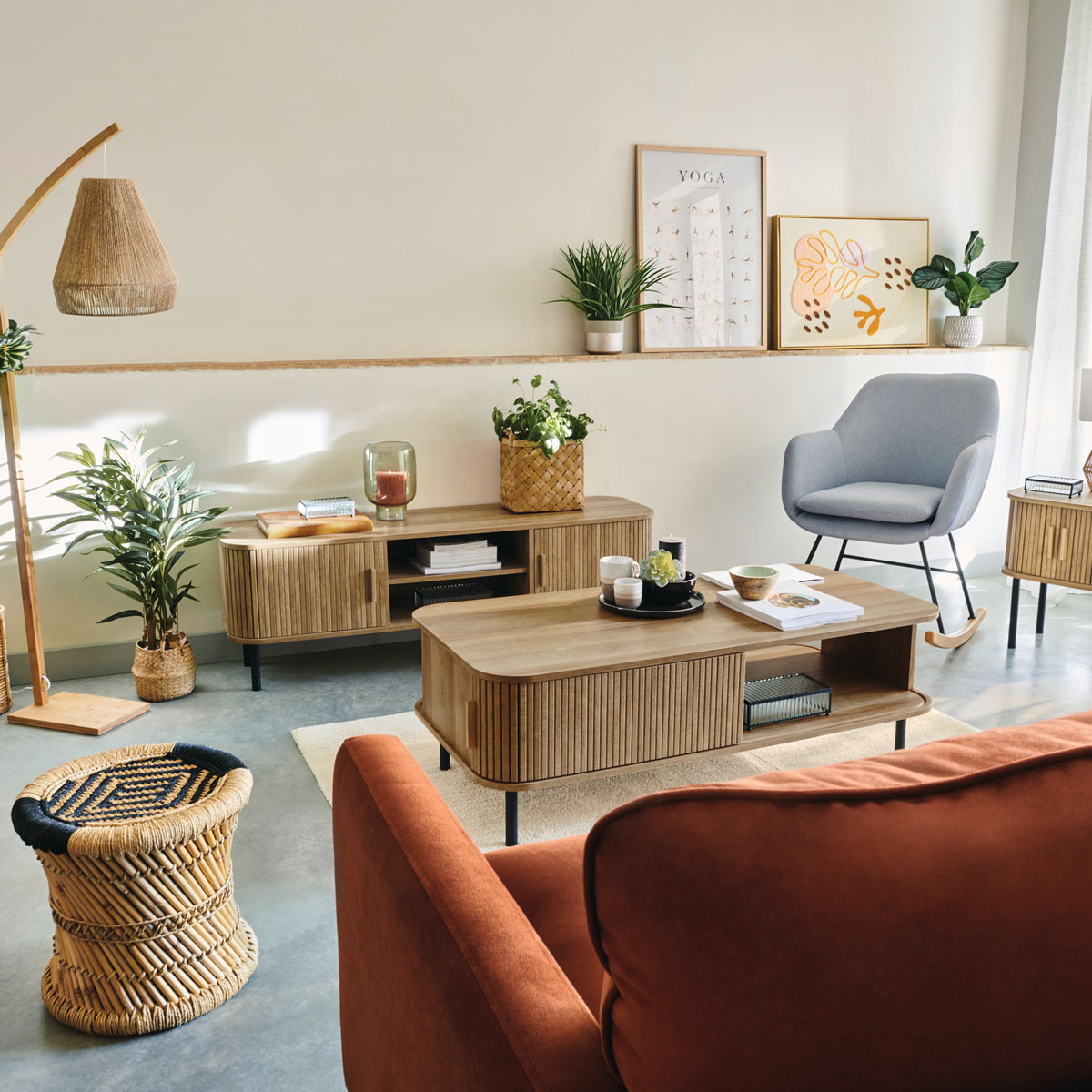 Mesita De Noche Beige Colva