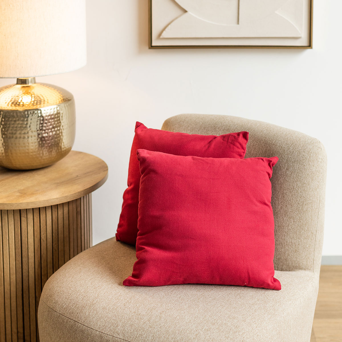 Cojín Decorativo Rojo 38x38Cm