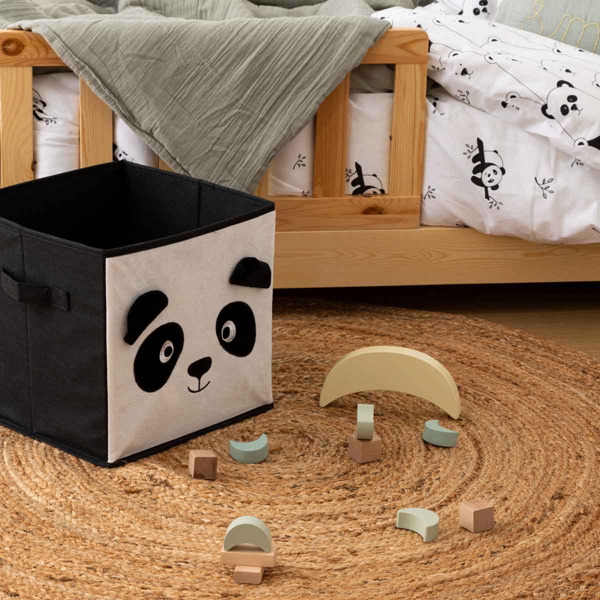 Caja de almacenaje PANDA de tejido 29 cm