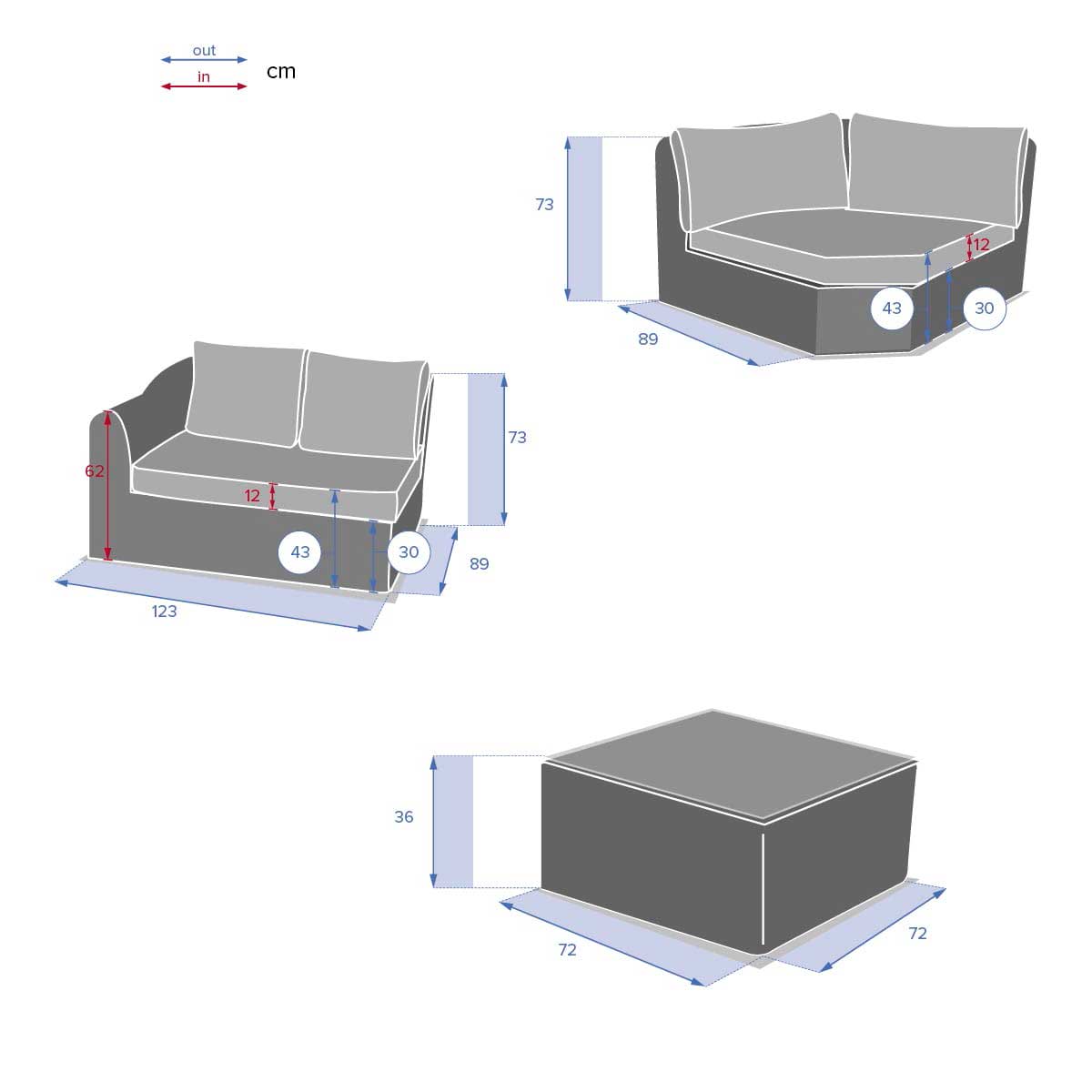 Juego de jardín MOORÉA savana de ratán sintético