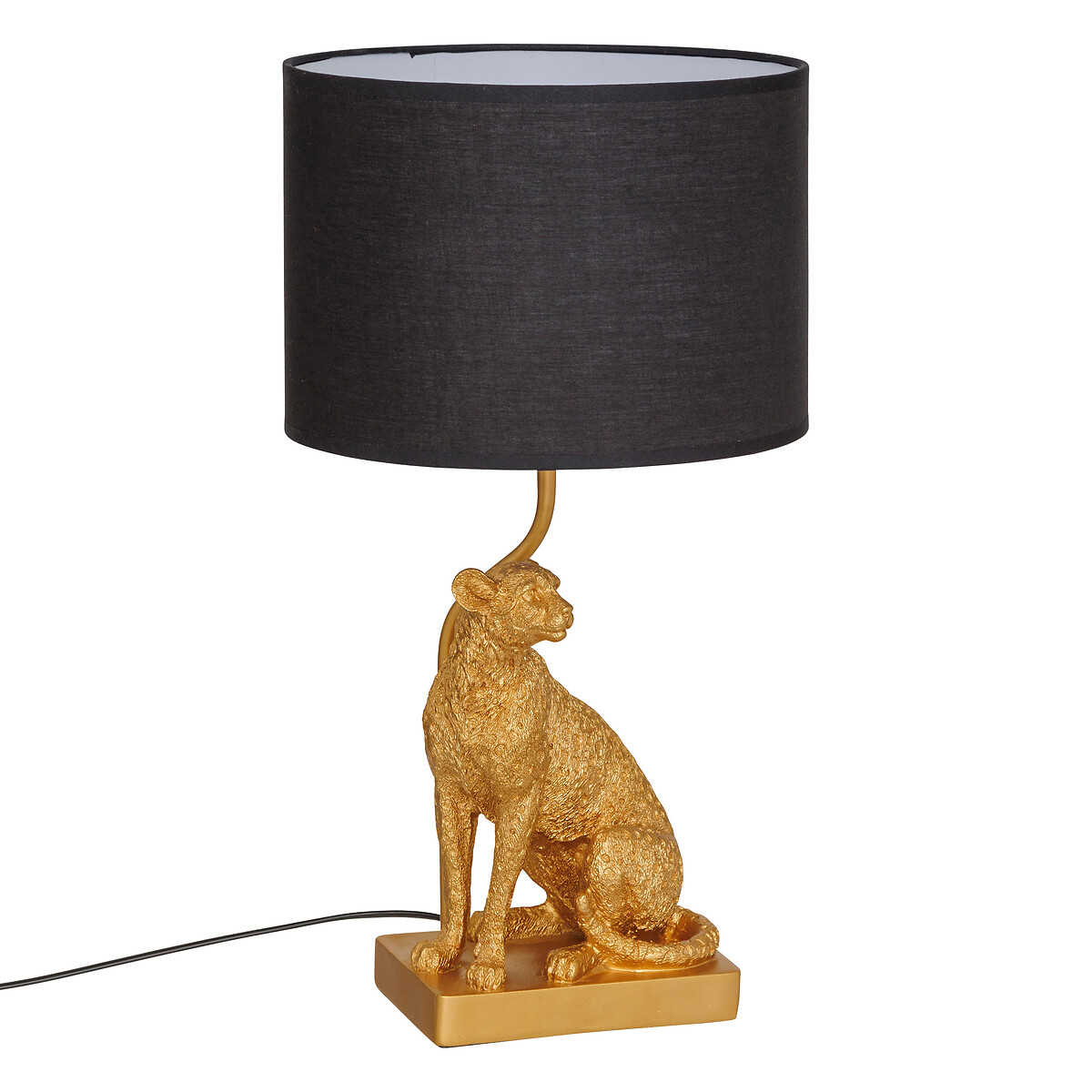 L&aacute;mpara de mesa en forma de leopardo GEPI dorada