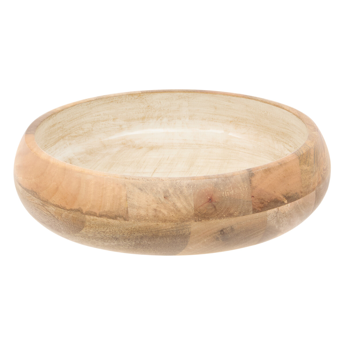 Ensaladera AVA blanca de madera mango 31cm
