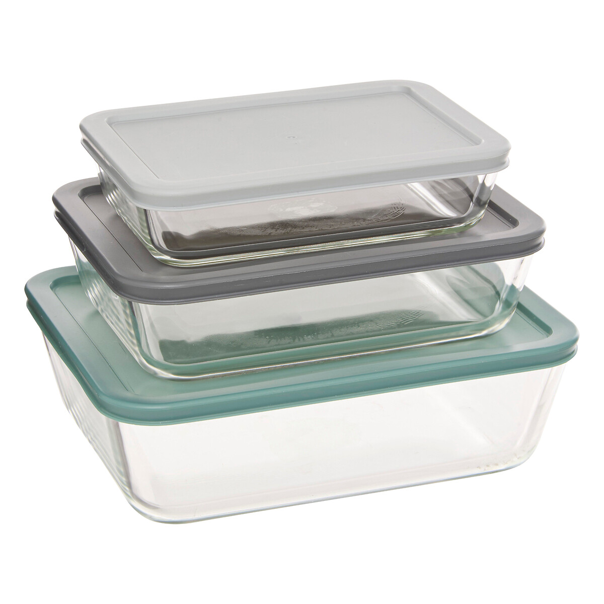 Set de 3 cajas herm&eacute;ticas de vidrio