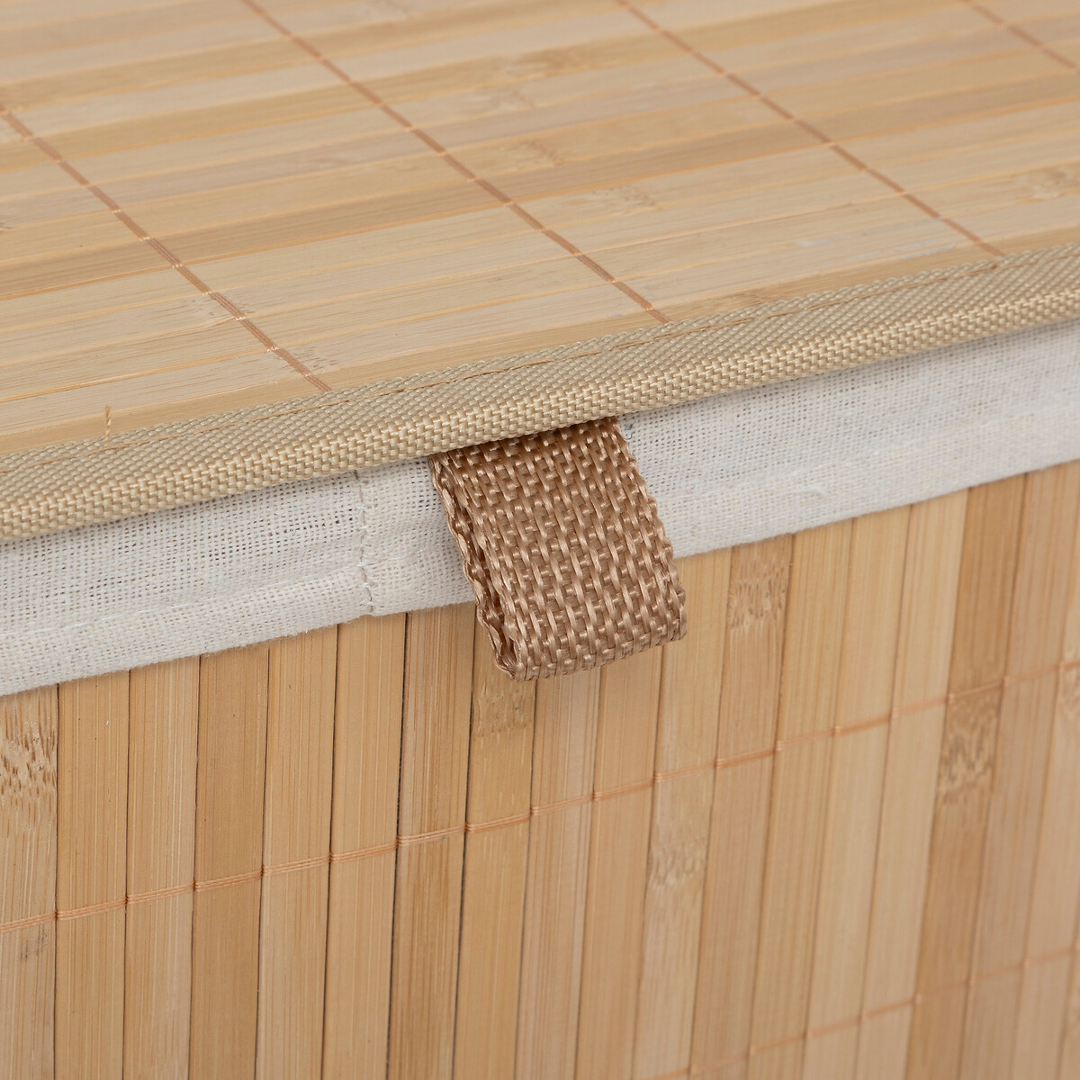 Cesta de baño de bambú con tejido doble