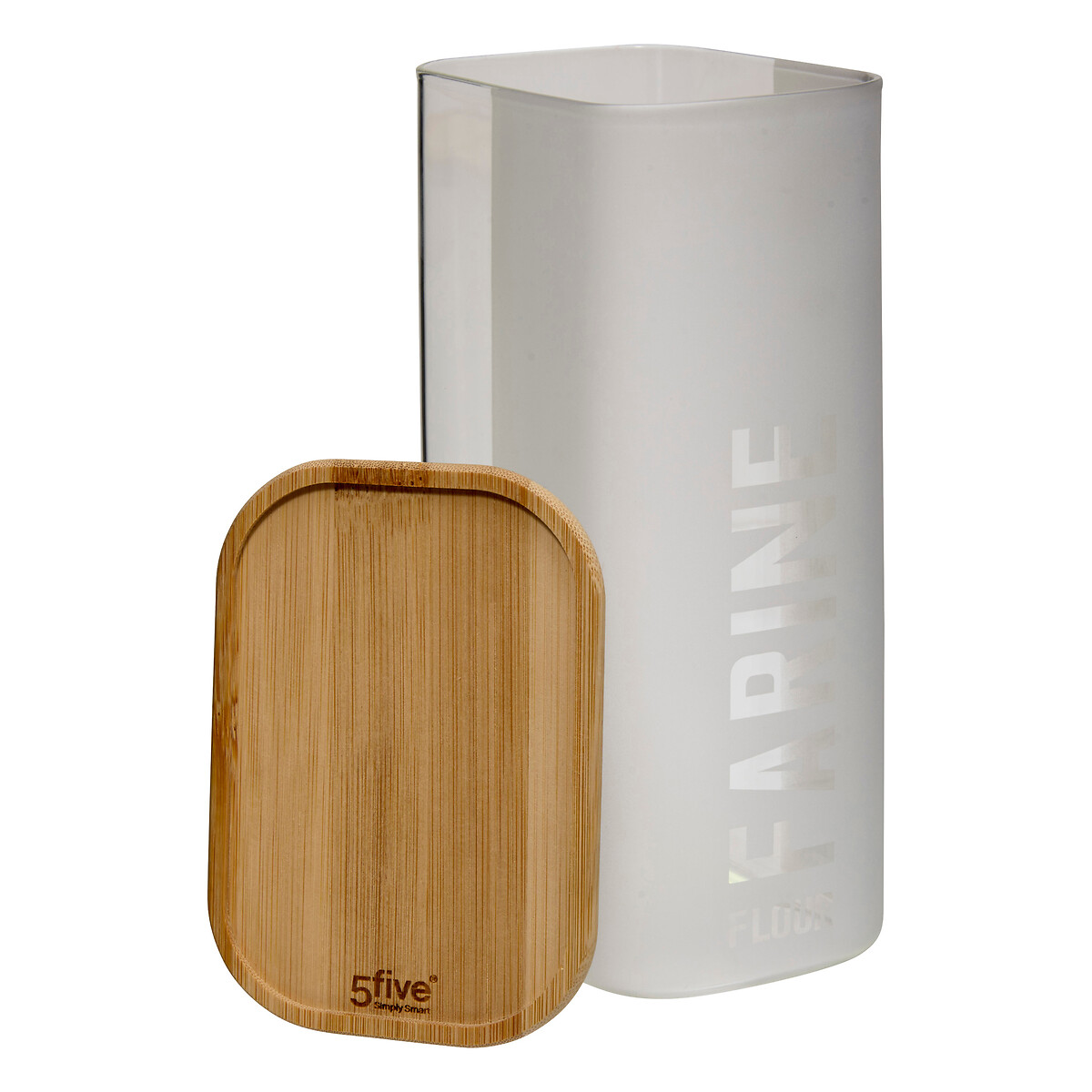 Tarro para harina de vidrio y bamb&uacute; 1.6L